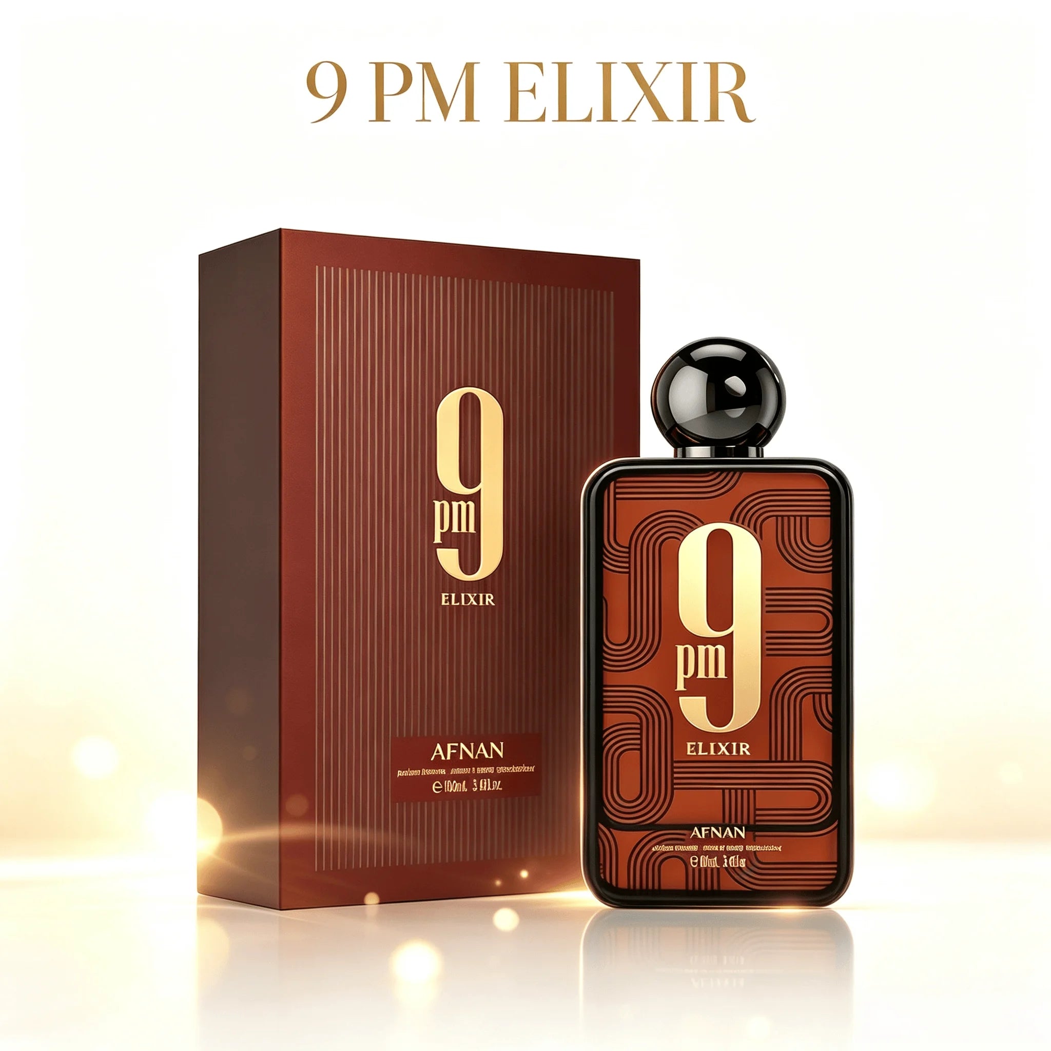 AFNAN 9 PM Elixir For Men Long Lasting Warm Oriental Woody Fragrance Male Perfume Spray With Gift Box