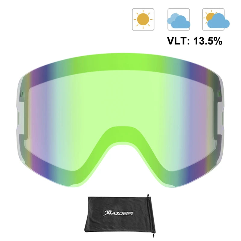 Magnetic Ski Goggles Men Snowboard Glasses Double Layers Lens Anti-fog UV400 Snow Goggles Women Snowmobile Skiing Eyewear OTG