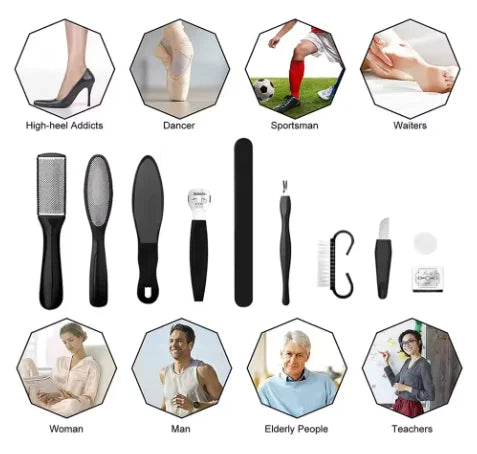 Stainless Steel Pedicure Tool Kit Foot File Dead Skin And Callus Removal Trimming Supplies For Household Personal Foot Care Daily Maintenance