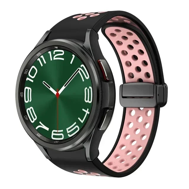 Magnetic Silicone Band for Samsung Galaxy Watch 6 Classic 43 47mm 4 42 46mm 5 Pro 45mm No Gaps Loop Strap for 4/5/6 40 44mm