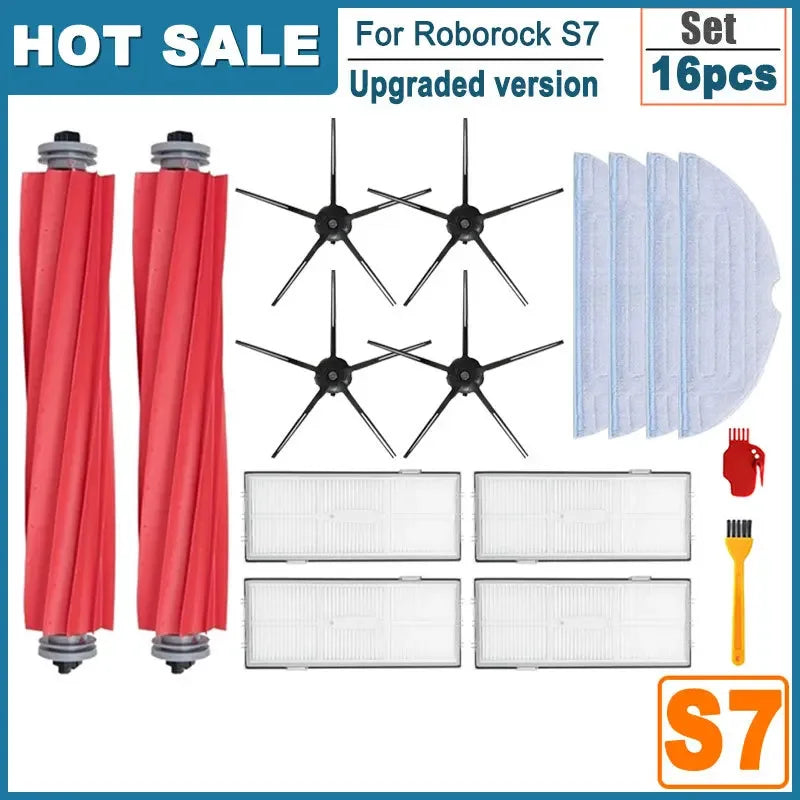 Accessories For Xiaomi Roborock S7 S70 S7Max T7S T7S Plus HEPA Filter Mop Cloth Main Side Brush Robot Vacuum Cleaner Spare Parts