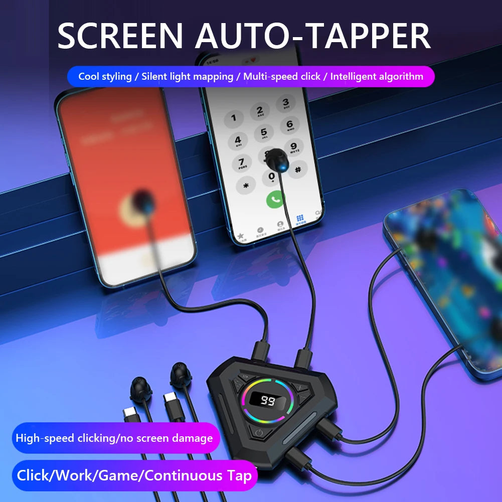 Auto Clicker Physical Simulation Finger Click Device Adjustable Speed Automatic Tapper Phone Screen Clickers For Live Broadcast