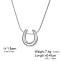 Skyrim Lucky Horseshoe U Shape Pendant Necklace Women Stainless Steel Gold Color Snake Chain Fashion Minimalist Jewelry Gift