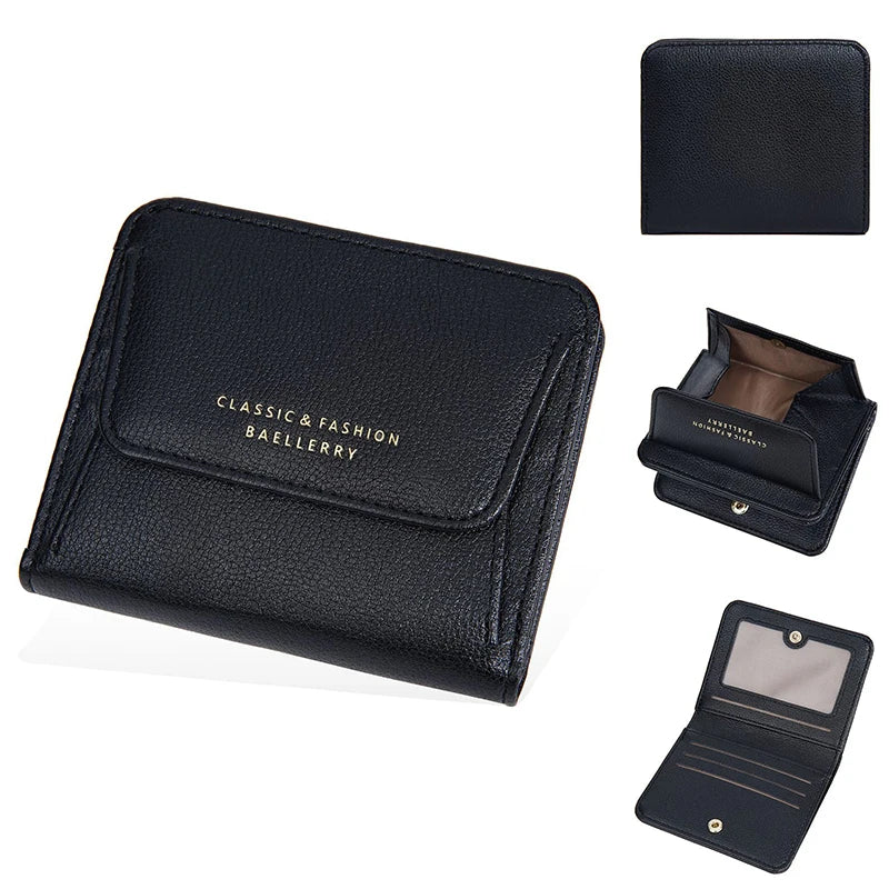 Fashionable Mini Women Wallet Name Engraving High-Quality Card Holder Simple Short Female Coin Purse Small Ladies Purse