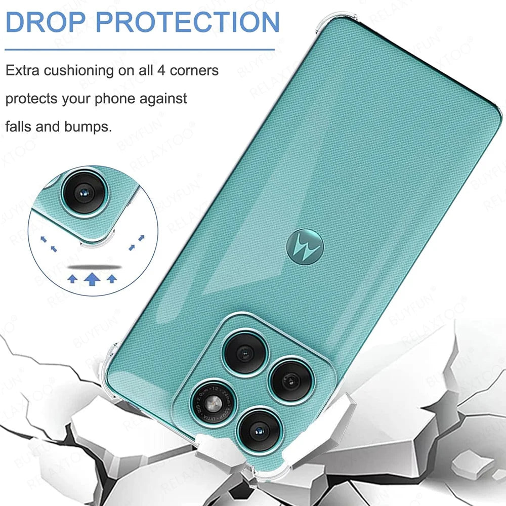 Clear Silicone Shockproof Cover Coque For Motorola Edge 60 Fusion Case Lens Protection Shell Moto Edge60 Pro 60Fusion 5G Fundas
