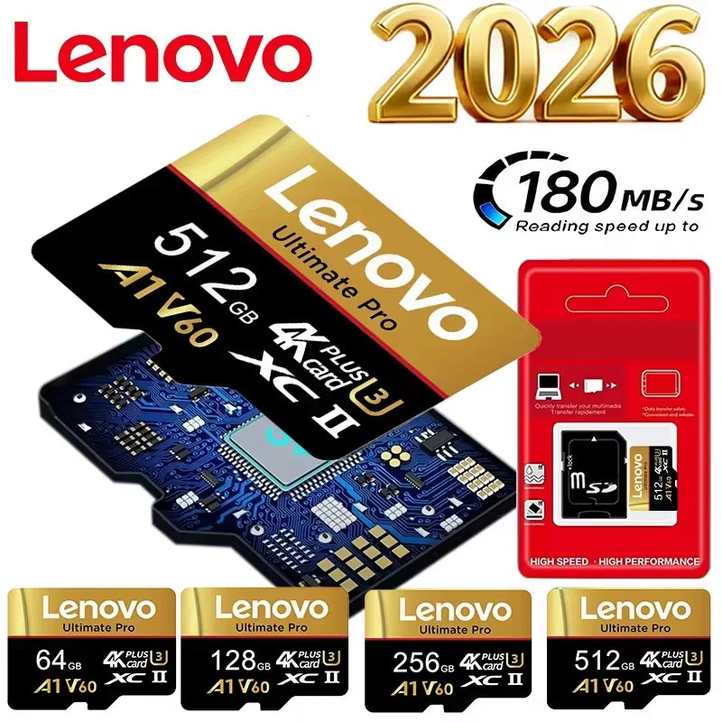 Ultra Lenovo Memory Card 512GB SD Cards TF Cards Micro SD Card 128GB 64GB Data Integrity 8K for Drone / Camera / Smartphone