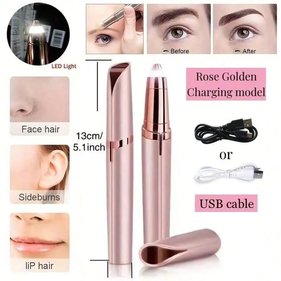 Electric Eyebrow Trimmer Security Hair Removal Eye Brow Epilator USB Charger Mini Shaper Shaver Hair Removal Painless Beauty