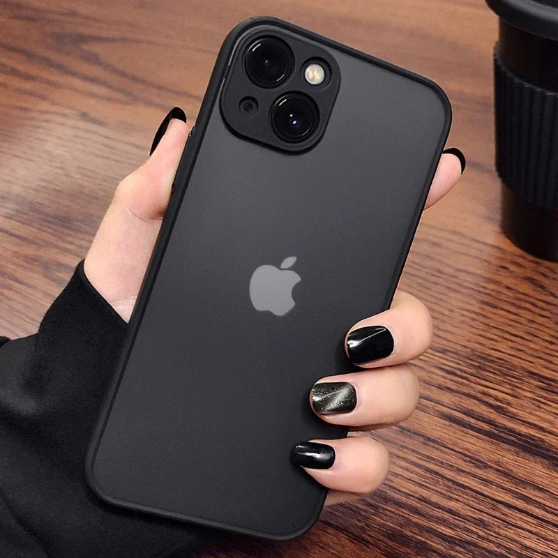 Luxury Shockproof Matte Phone Case For iPhone 15 14 13 12 11 16 17 18 Pro Max AIr Plus Bumper Transparent Cover