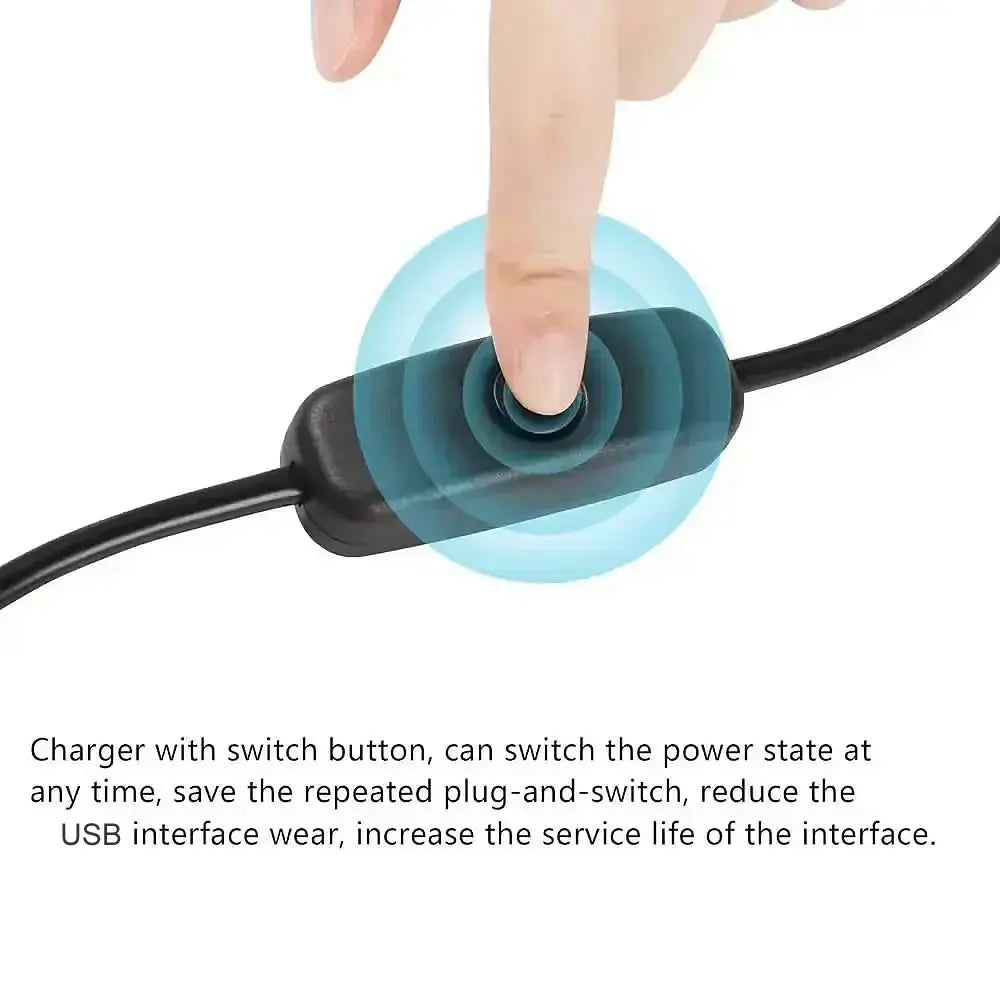 1M/2M USB Male to Female Extension Cable with On/Off Switch Data Transfer and Charging for LED Lamp/USB Flash/Fan/LED Strips etc