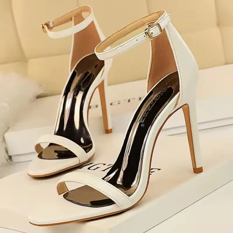 BIGTREE Shoes Summer Women Sandals Suede Hollow High Heels Stiletto Fashion Sandles Women Heels Ladies Shoes Women's Sandals