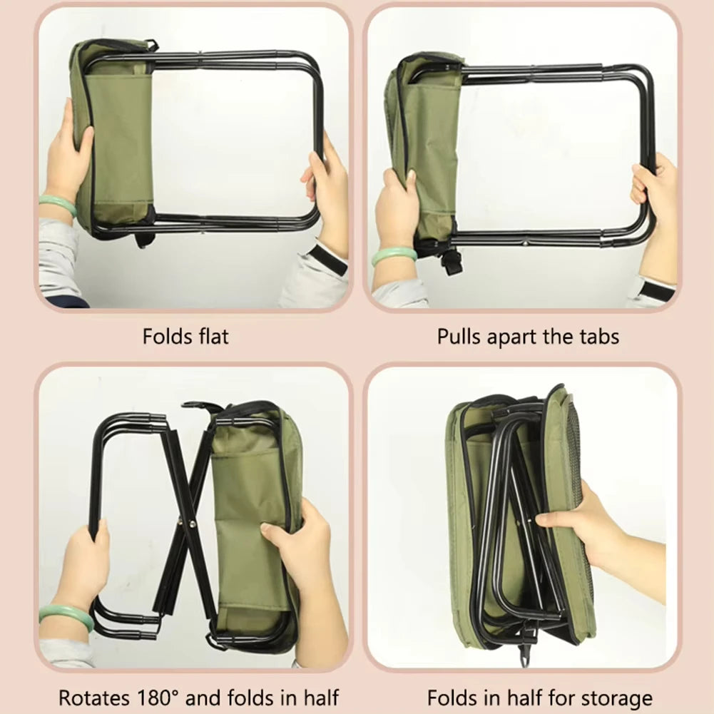 Compact Folding Stool with Storage Bag Outdoor Camping Fishing Portable Leisure Stool