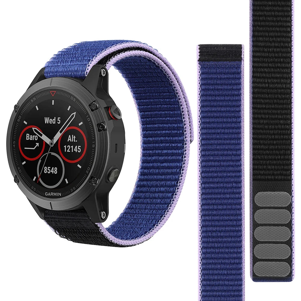 26mm 22mm Hook Loop Nylon Strap Watchband For Garmin Fenix 6X 6 Pro 5X 5 7X 7 Epix 2 Forerunner 965 955 945 935 Watch Bracelet