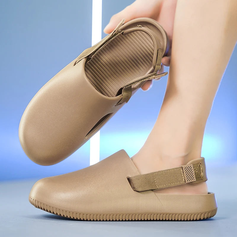 Summer Unisex Clogs Women Man Slippers Flat Mules Beach Sandals Quick Drying Water Shoes Work Casual Garden Lightweight Slippers