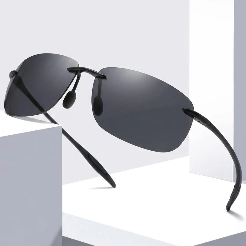 Ultralight TR90 Sunglasses Men Women Frameless Driver Driving Sun Glasses Fashion Outdoor Fishing Hiking Running Sports Shades
