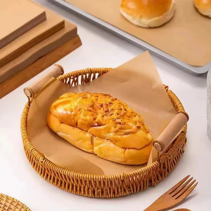 50/100/200PCS Baking Paper Parchment Baking Sheet Oven Air Fryer Grilling Paper Mat Kitchen Rectangle Bread Cake Baking Pads