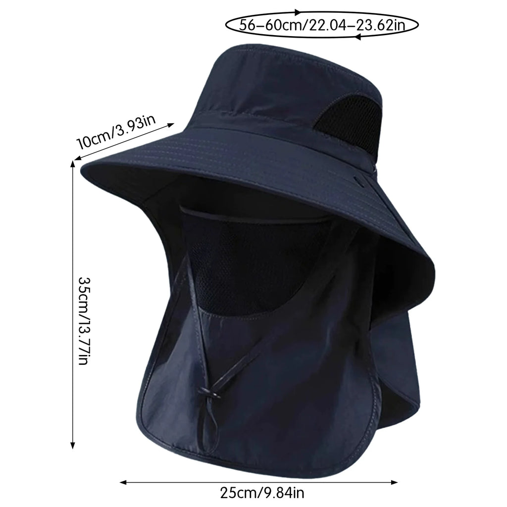 Sun Fishing Hat Women's Bucket Hat with Neck Cover Breathable Wide Brim Summer UV Protection Hat for Travel Holiday Beach