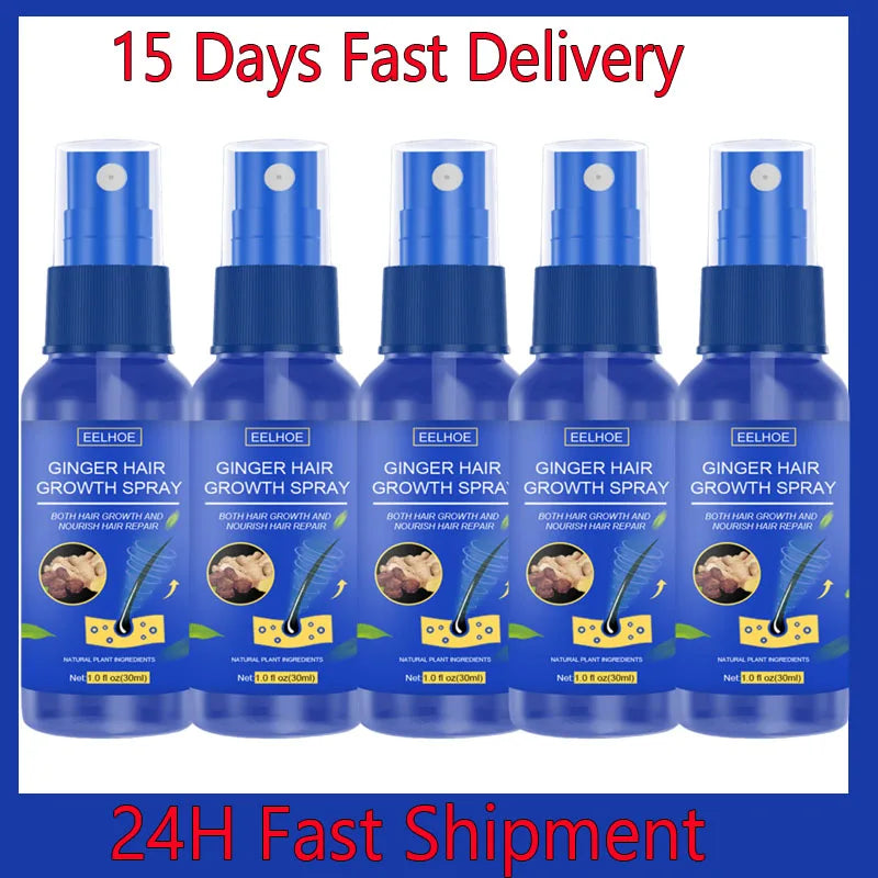 Ginger Hair Growth Spray Anti Hair Fall Hair Loss Treatment Hair Growth Essence Oil for Men Women Hair Treatment