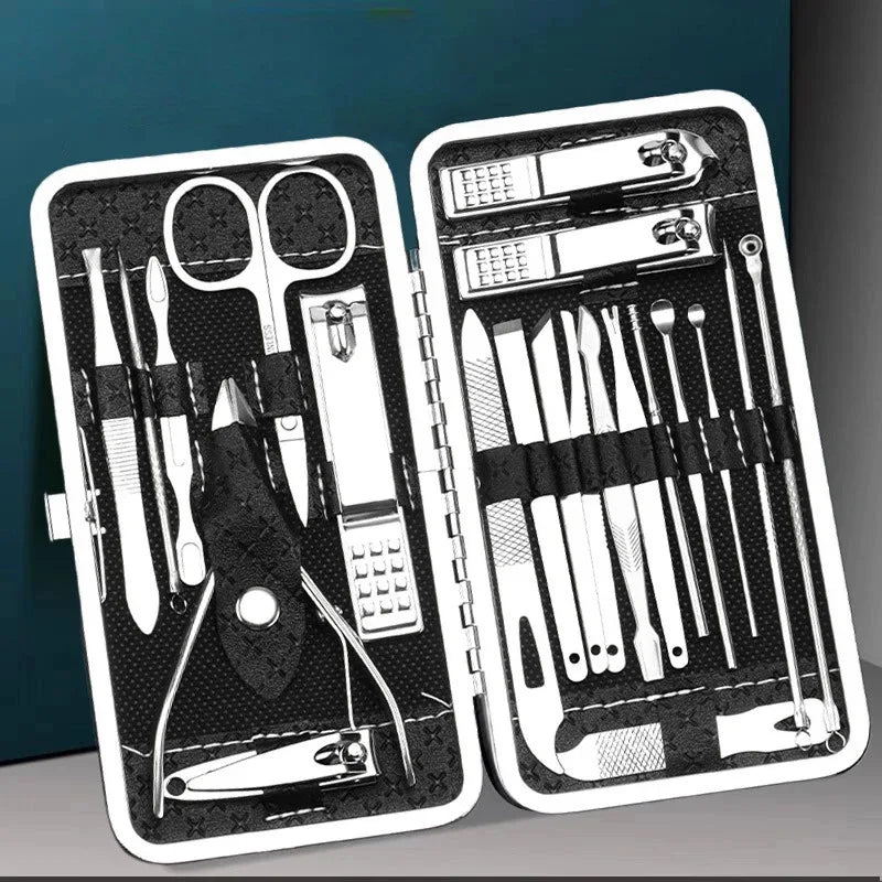 19 Pieces Nail Care Set, Nail Clippers Dead Skin Remover Angled Scissors Household Manicure Tools