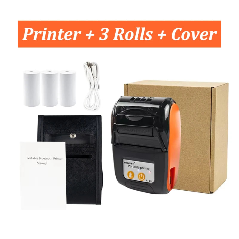 GOOJPRT 58mm Mini Thermal Receipt Printer Portable Inkless Bluetooth Ticket Bill POS Printer For Business Printing Wholesale