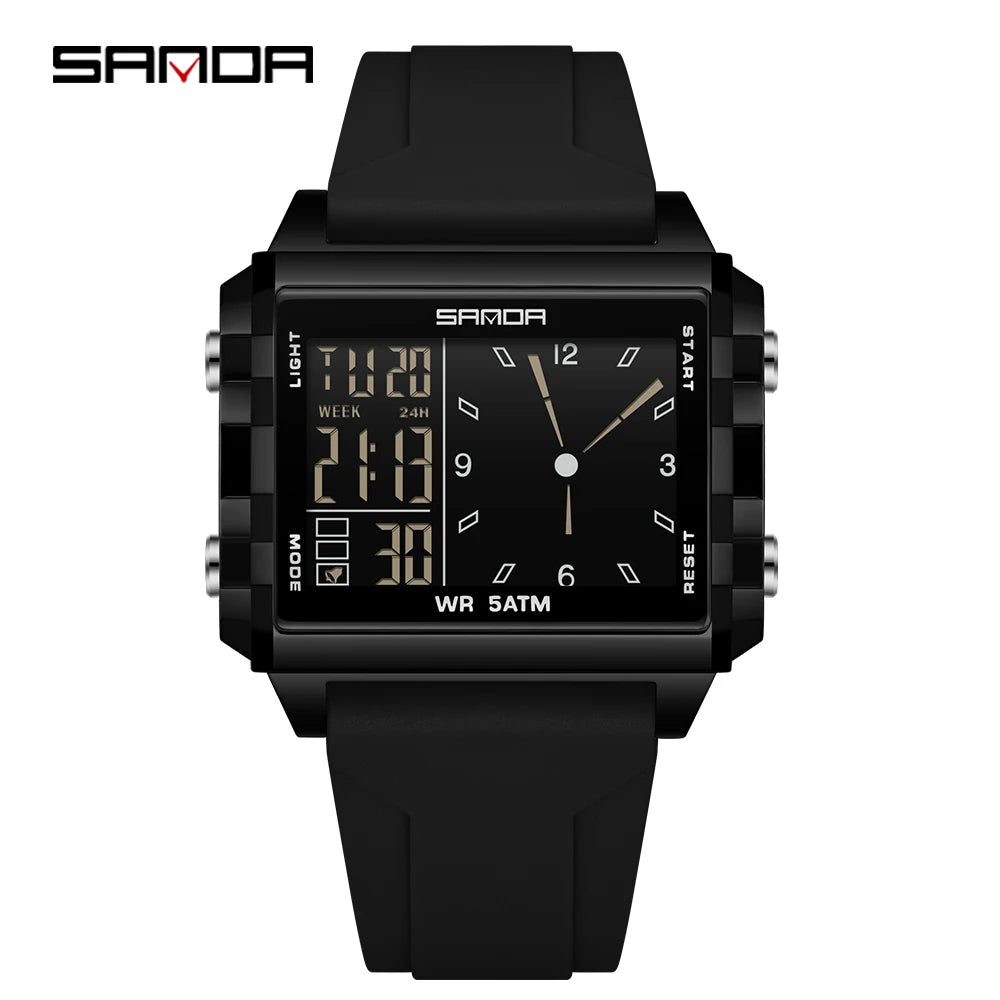 Fashion SADNA New 6273 Women's Electronic Watch Multifunctional Sports Waterproof LED Timing Student Electronic Watch
