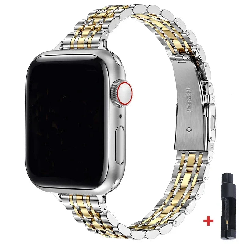 Stainless Steel Strap For Apple Watch Ultra 2 Band 49mm 42 44mm Metal Bracelet iWatch Series 10 46mm 9 8 7 6 SE 5 4 3 45mm 41mm