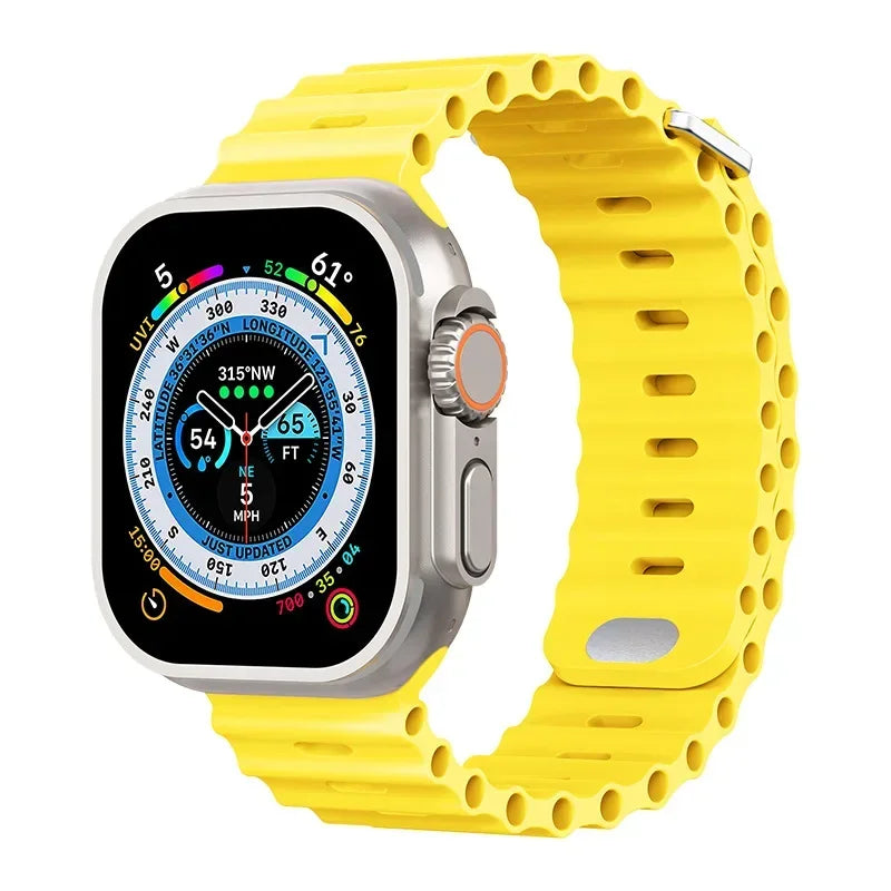 Ocean Strap for Apple Watch Ultra 3/2/1 11 10 46mm 9 8 7 49mm 45mm 41mm Silicone Band for 6 5 4 3 SE3 44mm 40mm 42mm Accessories