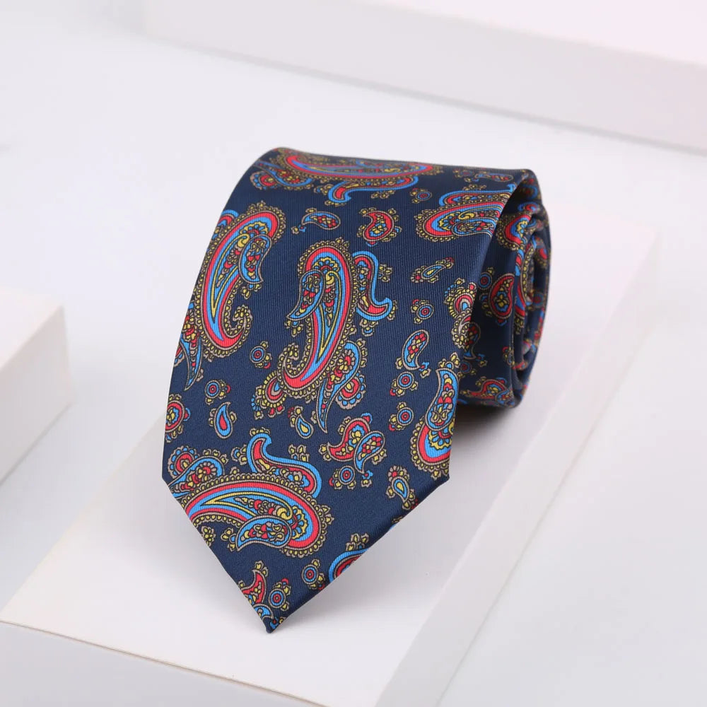 Men's Super Soft Silk Touch Ties Floral Paisley 8cm Necktie For Men Wedding Business Gravata Novelty Printing Neck Ties