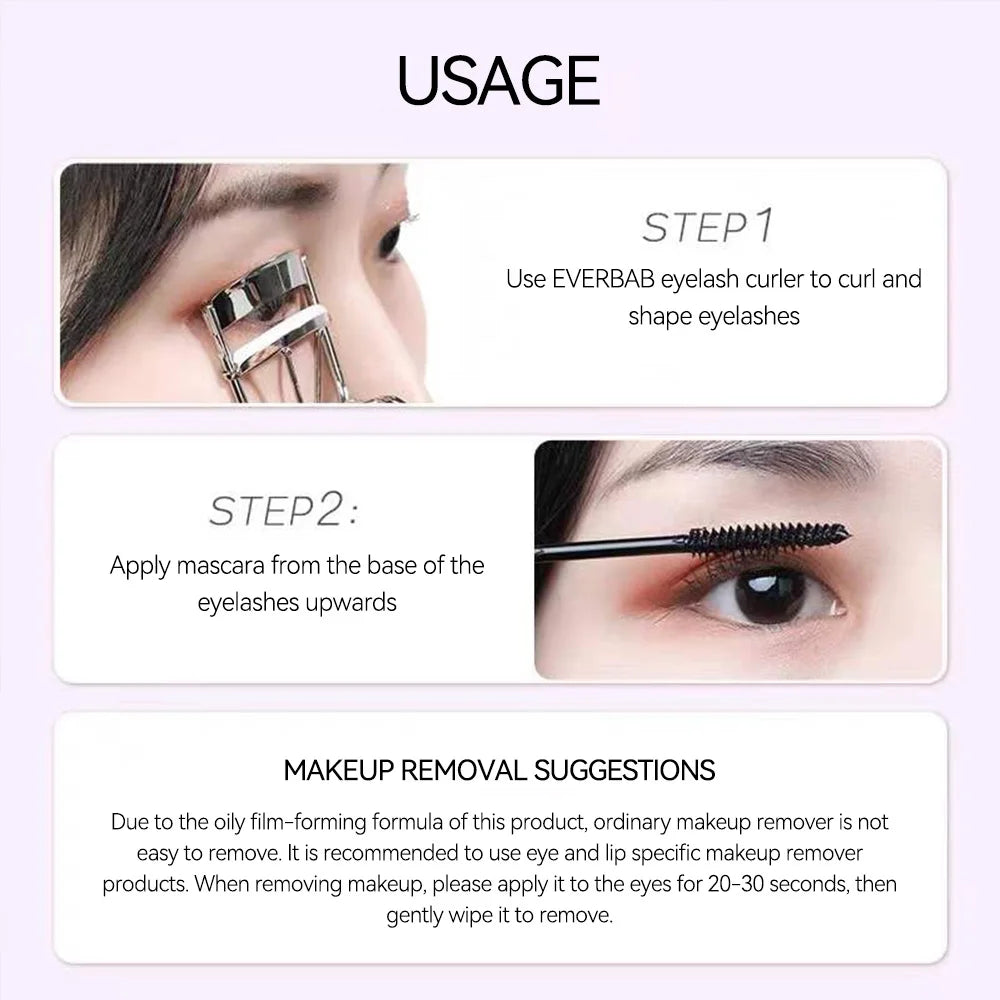 Toothpaste Tube Mascara Waterproof - 12H Long Thick Curled Lengthens Natural Look Smudge-proof Long-lasting Black Lashes