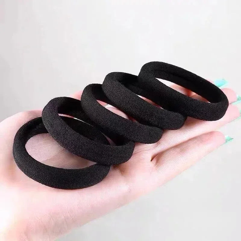 10-100pcs High Elastic Hair Bands for Women Girls Black Basic Hair Tie Headband Simple Ponytail Holder Headwear Hair Accessories