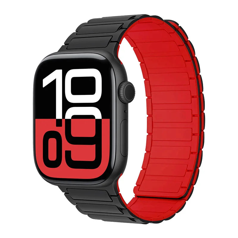 Magnetic Silicone Band for Apple Watch Ultra 3 2 49mm 46mm 42mm 45mm 44mm 40 41mm Strap IWatch Series 11 10 9 8 7 6 SE Bracelet