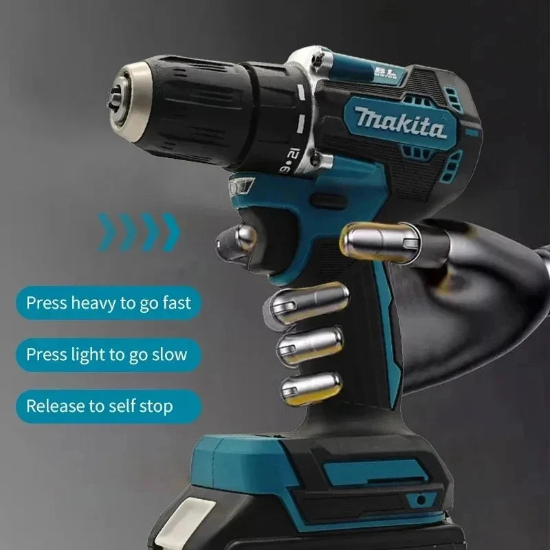 Genuine Makita DDF487 18V Brushless Li-ion Cordless Drill, Rechargeable Power Tool Kit for Household, Farm & Auto Repair