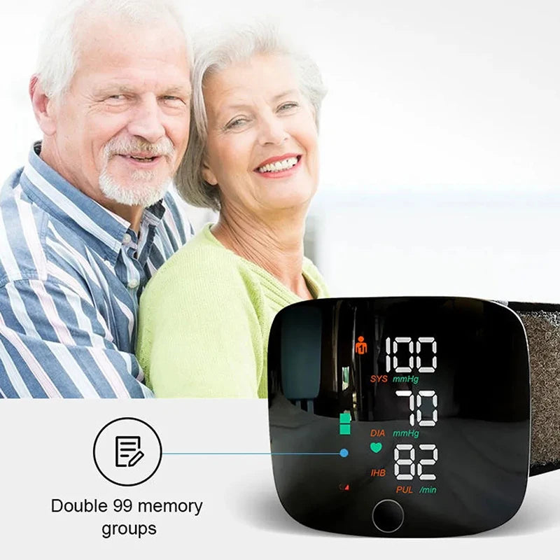 Medical Automatic Sphygmomanometer Digital Wrist BP Blood Pressure Monitor PR Pulse Meter Tonometer