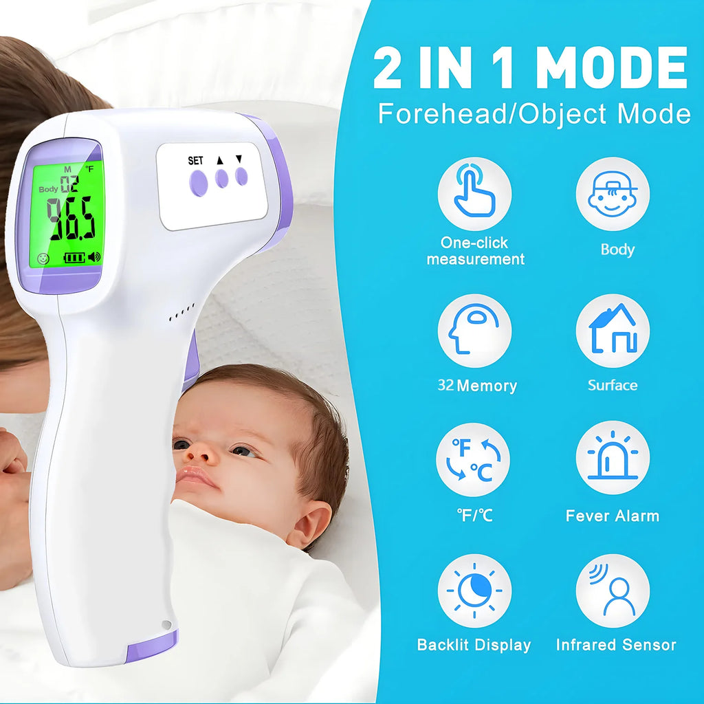 Forehead Digital Thermometer Non Contact Infrared Medical Thermometer Body Temperature Fever Measure Tool for Baby Adults