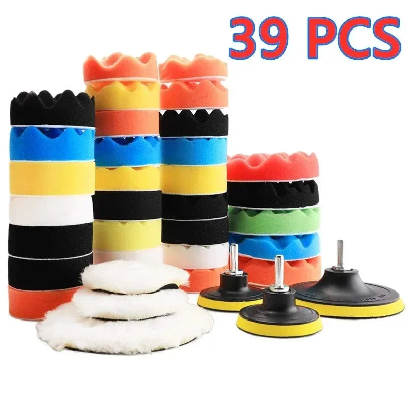 Car Polishing Sponge Pads Kit Foam Pad Buffer Kit Polishing Machine Wax Pads for Auto Motorcycle Motor Vehicle Remove Scratches