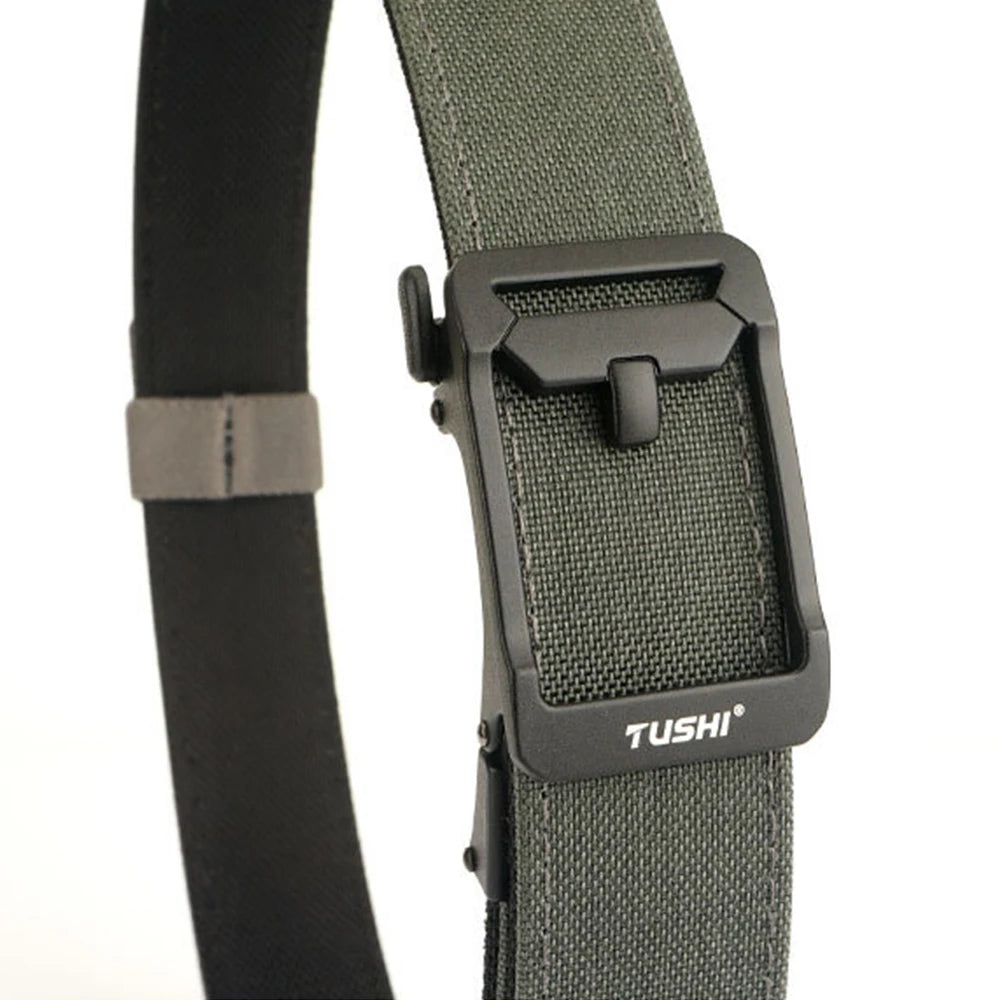 TUSHI New Military Gun Belt for Men Nylon Metal Automatic Buckle Police Duty Belt Tactical Outdoor Girdle IPSC Accessories