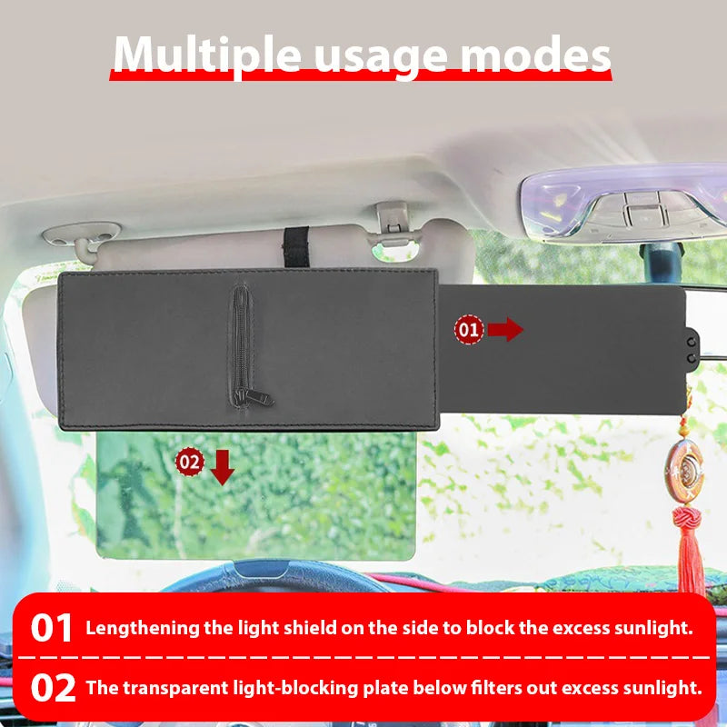Universal Car Sun Visor Extender Anti-glare UV Retractable Sun Shield Multifunctional Accessories Easily Install Lightweight