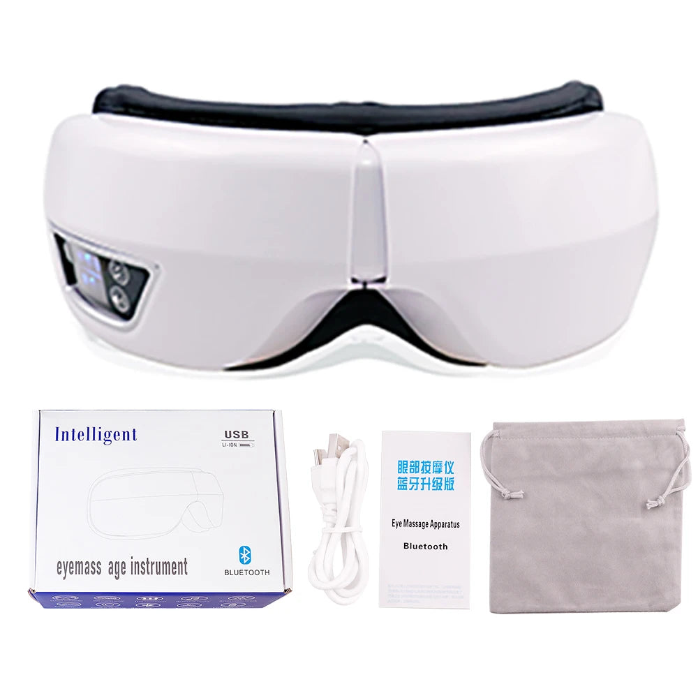 6D Smart Eye Massager Eye Relax Fatigue Airbag Compress Vibration Eye Care Instrument Bluetooth Music Eye Massage Sleepping Mask