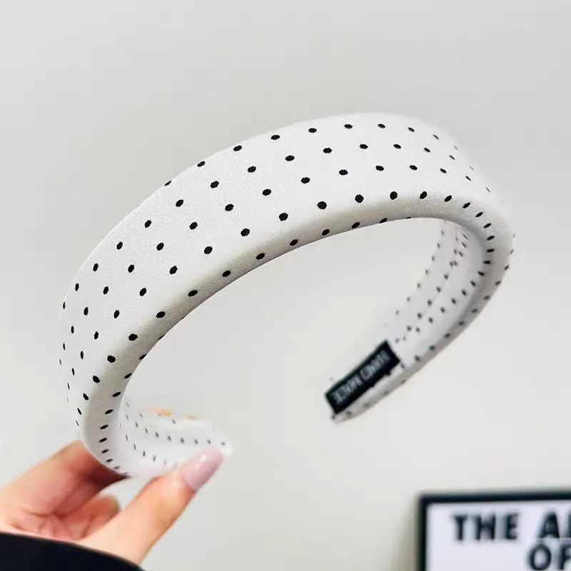 1/4pcs Simple Black White Polka Dot Wide Side Headband for Women Elegant Daily Wear Hair Band Fashion Girls Wash Face Hair Hoop