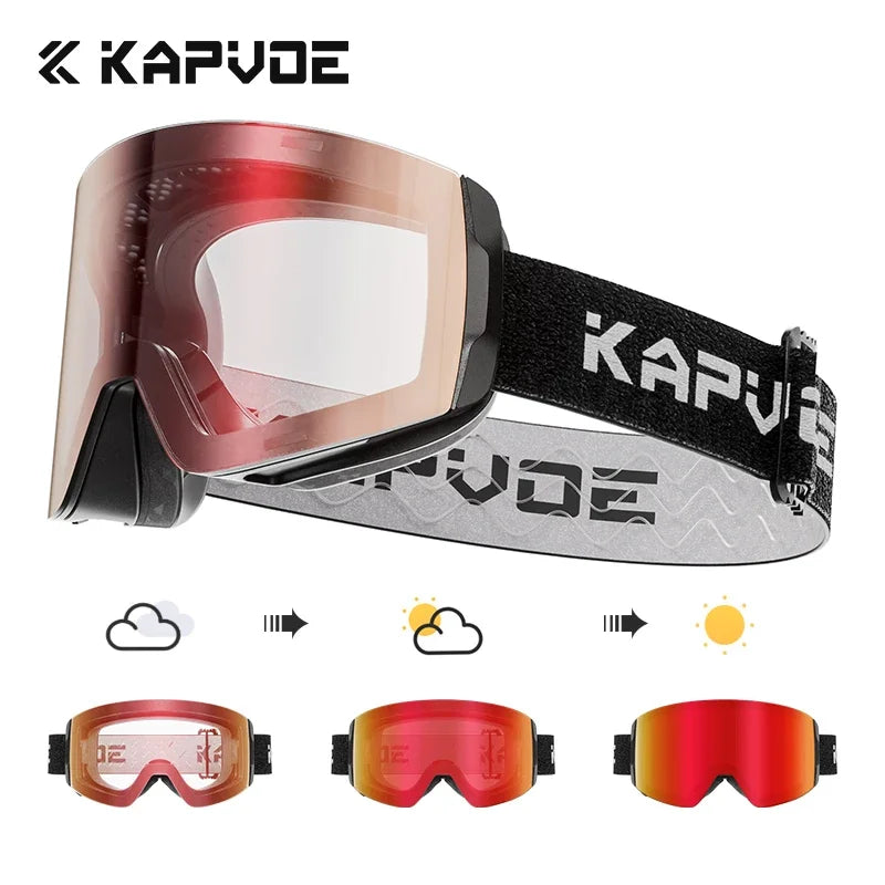 KAPVOE Magnetic Snow Goggles Double Layer Anti-Fog UV Protection for Skiing Snowboarding High-definition Clarity Unisex Skiing