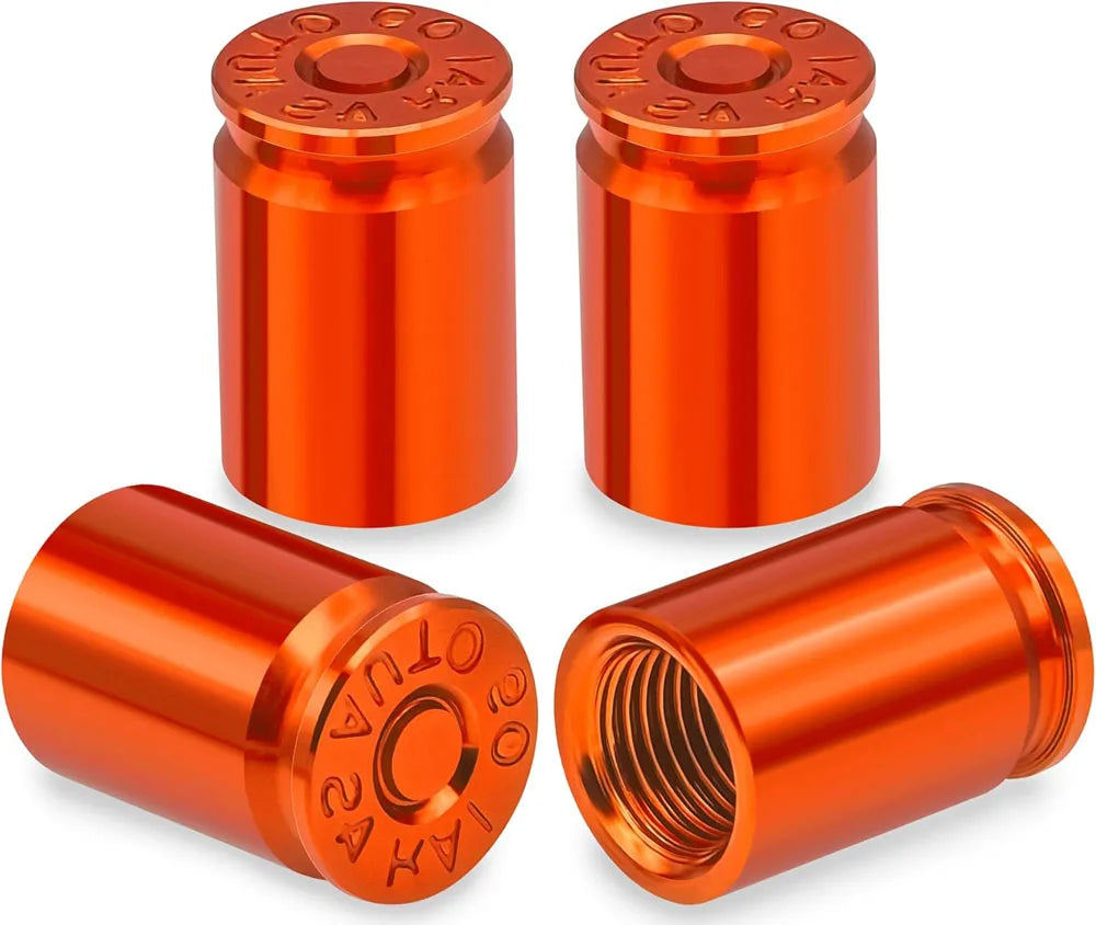 4PCS Bullet Shell Tire Valve Stem Caps, Aluminum Alloy Car Air Stem Cap for Cars, SUV, Trucks, Bikes, Motorcycles, Bicycles