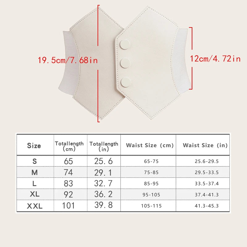 Women's Vintage-Inspired PU Leather Waist Cincher Multi-Color Options Triple Button Closure for Tummy Control & Slimming Effect
