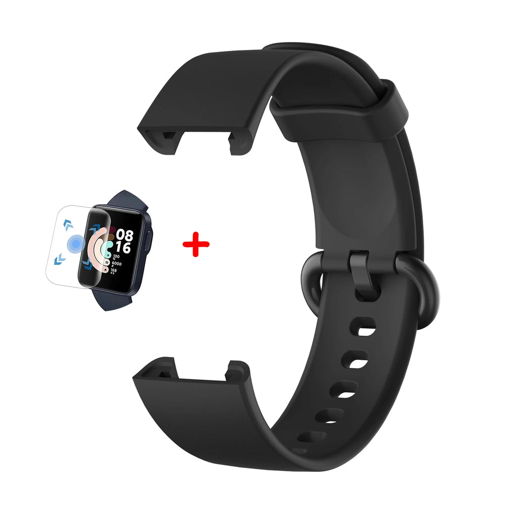 Silicone Straps for Redmi Watch 2 Lite Poco Watch Replacement watchband Bracelet for Xiaomi Watch Lite With Screen Protector