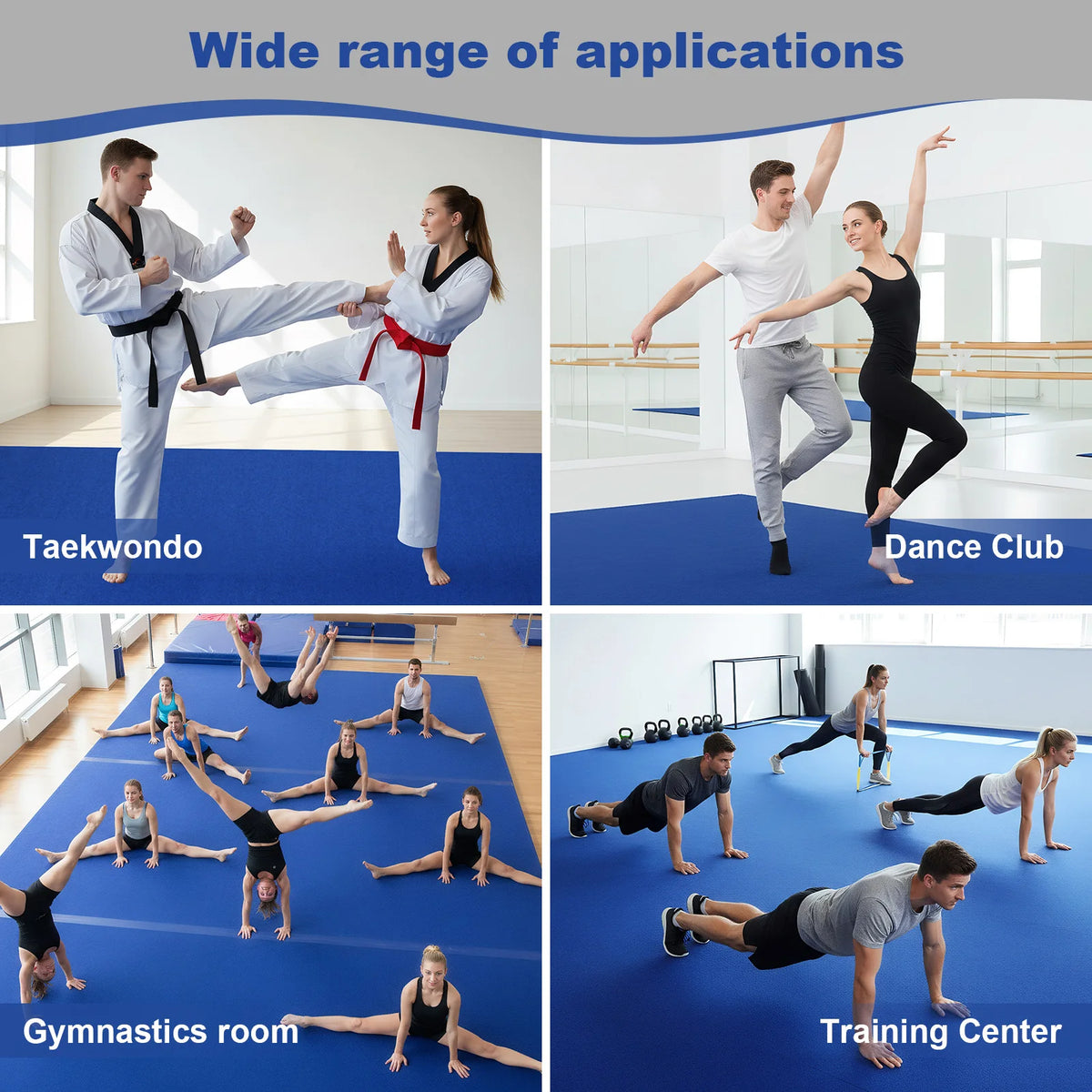Gymnastics Tumbling Mats 118.11x70.87x1.57in Roll-Up Carpet Training Floor with Grippy Surface for MMA Cheerleading and Fitness