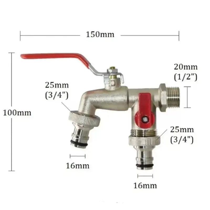 Gardening Tools Zinc Alloy Faucet 12 Inch Internal And External Threads Lever Handle For Easy Switching Water Supply Faucet Ball