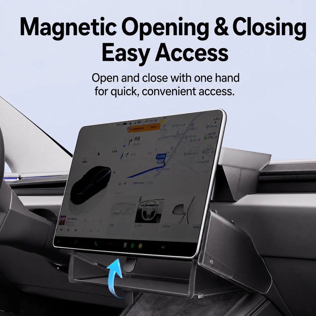 For New Tesla Highland Model 3 Y Standard Juniper Tray Magnetic Under Screen Fold Storage Box ETC Screen Storage Box Accessories