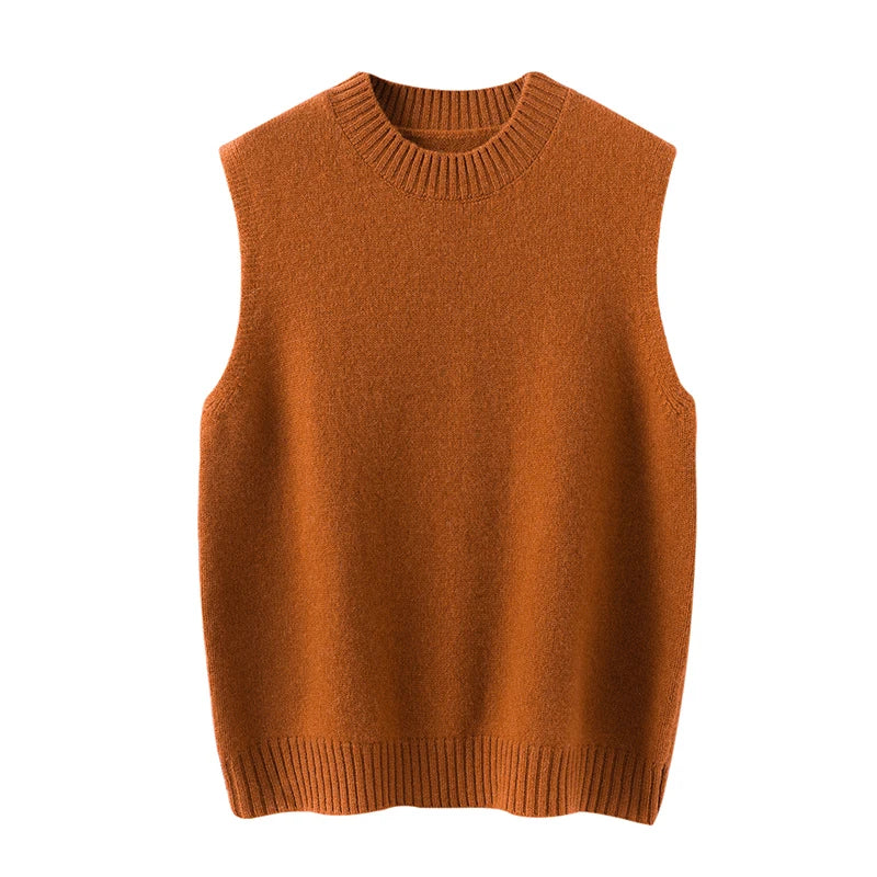 WinvyNee 2025 Women's Wool Vest O Neck Clothing Casual Warm Outerwears Waistcoat Ladies Tops Knitted Sweaters Autumn C1002050