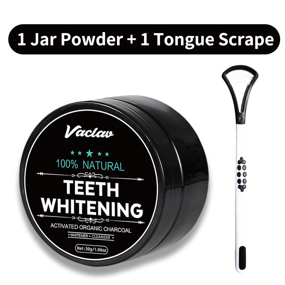 Vaclav Activate Charcoal Teeth Whitening Powder Bamboo Charcoal Teeth Cleaning Powder Natural Whitener Deep Clean Remove Stain