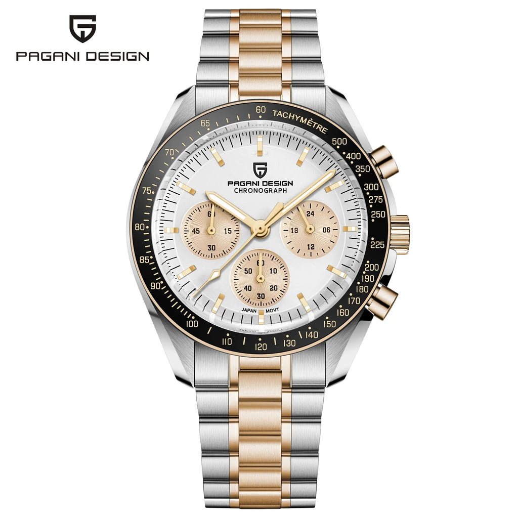 PAGANI DESIGN Moon Mens Watches 2025 Top Brand Luxury Quartz Watch For Men Chronograph Luminous Sapphire Mirror Waterproof Clock