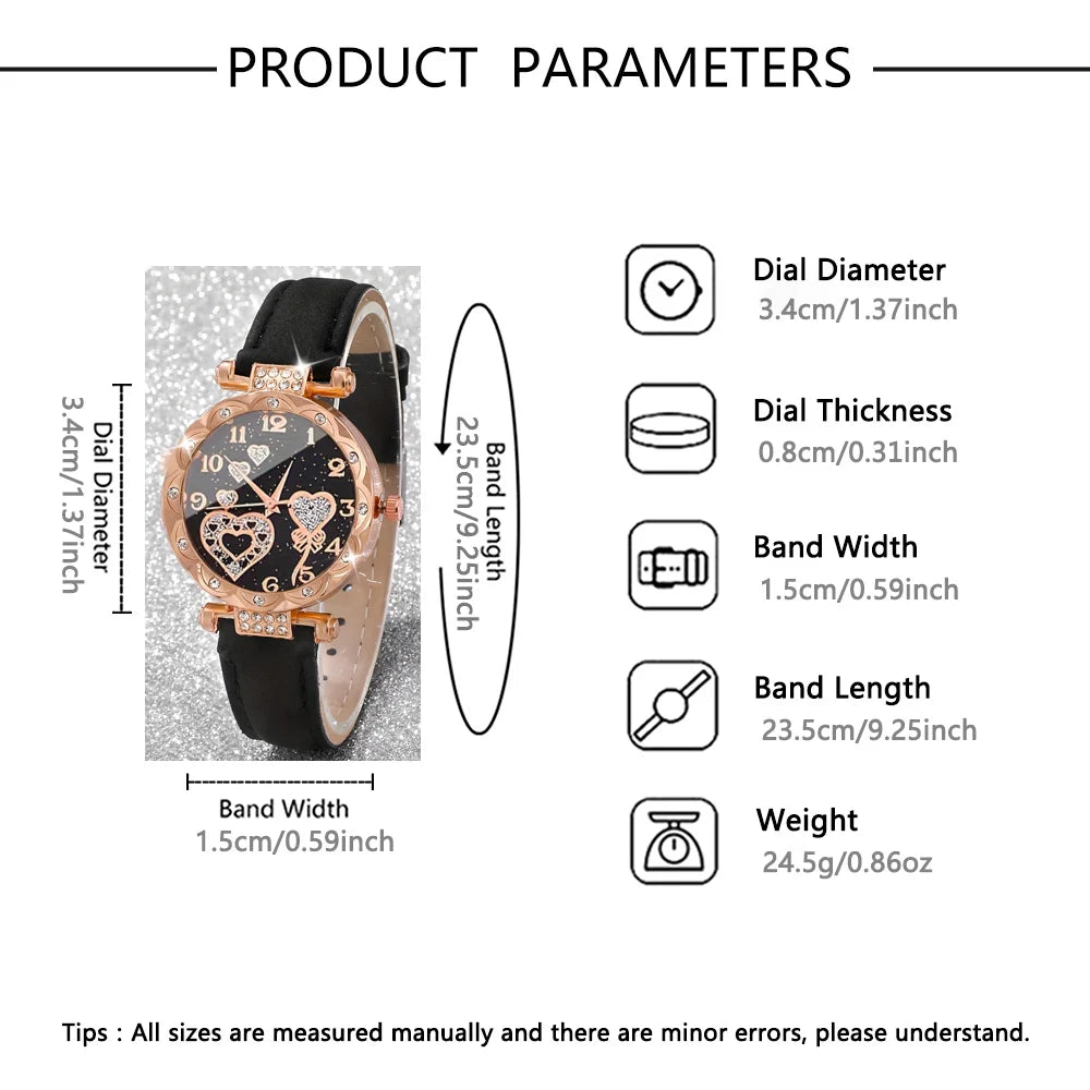 5pcs New Women's Fashion Quartz Watch, Ideal For Parties, Mother's Day & Eid Al Adha, Great Gift For Girlfriend And Best‑Friends