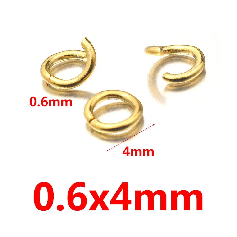 100pcs Pvd Gold Plated Stainless Steel Open Jump Rings Direct 4/5/6mm Split Rings Connectors for DIY Ewelry Findings Making